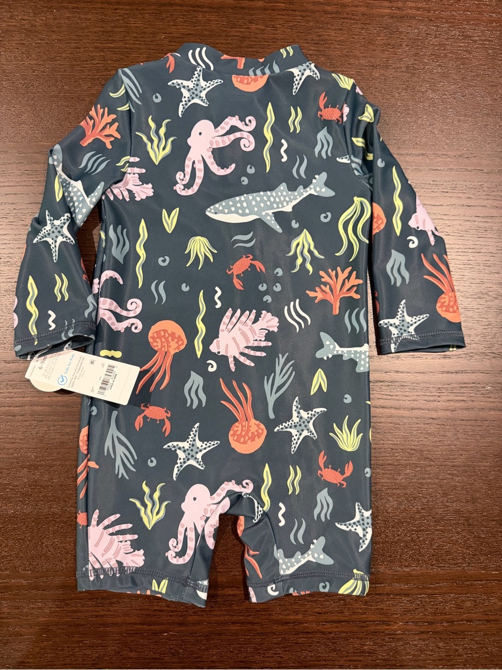 Ocean Sea Life Rash Guard Swimsuit - Size: 6-9M (NEW) - Picture 3 of 6